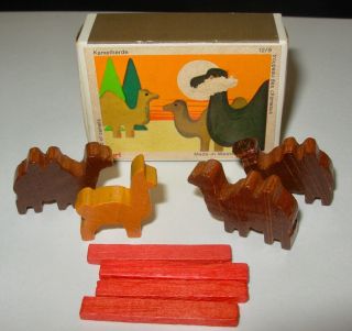 Vintage Juri mini wood animals 4 boxes made by Holz - Spielwaren in West Germany 7