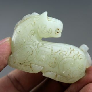 2.  4  China Old Jade Chinese Hand - Carved Ancient Dragon Statue Jade Pendant 2128