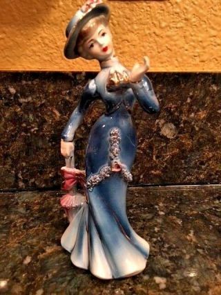 Vintage West Pac Antique Hand Painted Victorian Lady Porcelain Figurine 8 "