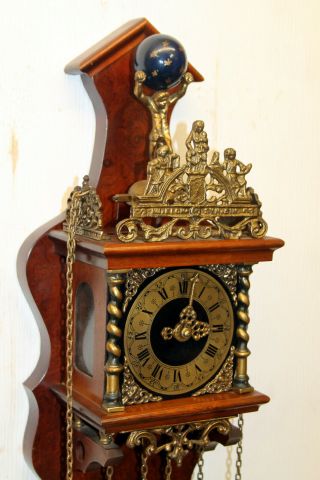 Old Wall Clock Dutch Zaanse Zaandam Warmink Wuba 8 Day Clock heigth 55 cm FHS 3