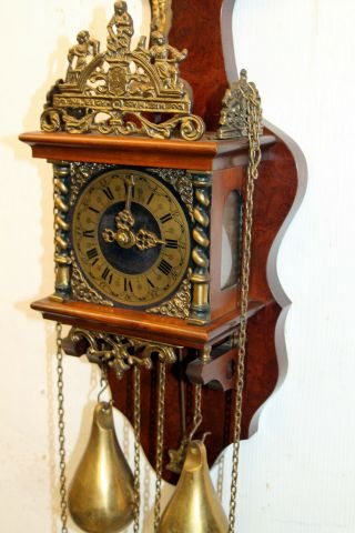 Old Wall Clock Dutch Zaanse Zaandam Warmink Wuba 8 Day Clock heigth 55 cm FHS 7