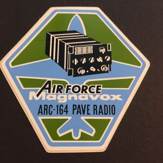 Vintage Air Force Magnavox Arc - 164 Pave Radio Decal / Sticker Nos