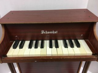 Vintage Wooden Schoenhut Child ' s Toy Upright Piano 25 Keys 2
