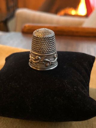 Thimble Silver Waite Thresher Co.  Scrolling Vines