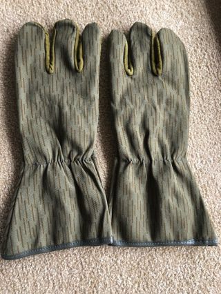 East German Army Rain Drop Three Finger Gloves Strichtarn Camo L/xl
