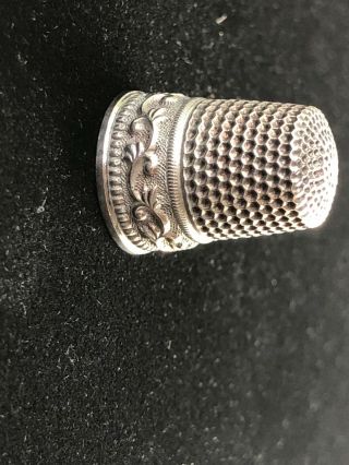 Antique Thimble Waite Thresher Silver Sterling