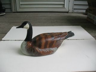 Carved Wood Decoy Big Sky Carvers Signed Thed Bowdin Canada Goose
