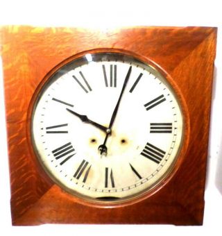 Very Large Oak Long Running 15 Or 30 Day Seth Thomas Gallery Clock 24 X 24 Inch