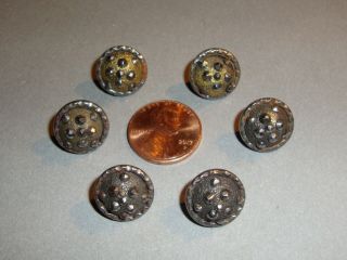 Antique Cut Steel Buttons Matching Set Of 6