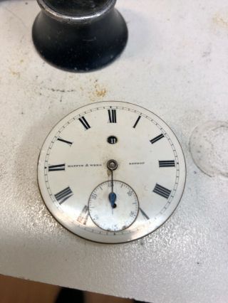 Rare English Calendar Pocket Watch Movement Marked Mappin And Webb