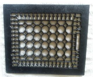 Antique Cast Iron Fancy Floor Grate Honeycomb Design Fits 10 " X12 " Opening