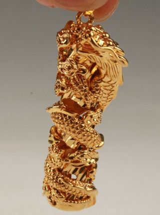Unique Placer - Gold Vietnam Pendant Holy Dragon Statue Amulet Fashion Decorat