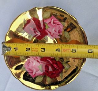 VINTAGE QUEEN ANN GOLD TEA CUP & SAUCER RED & PINK ROSES BONE CHINA ENGLAND 5
