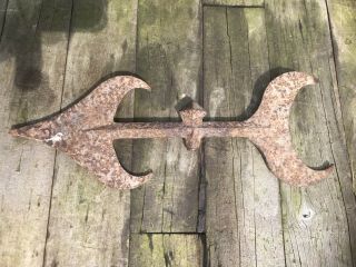 Antique Primitive Forged Iron Rustic Weather Vane Directional Arrow Rare