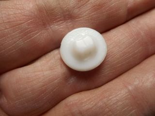White Glass w/ Painted Ship Sail Boat Goofy Childrens Vintage Button 1/2 