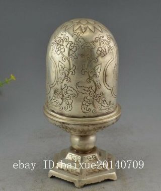 china old cooper - plating silver hand - made pagoda statue candlestick e01 4