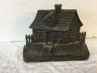 Antique Cast Iron Cottage Doorstop National Foundry Crawford Valves Weymouth Ma