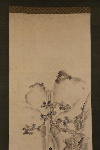 JAPANESE HANGING SCROLL ART Painting Sansui Landscape Asian antique E8151 3