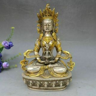 Tibet Buddhism Copper Bronze Tara Kwan - Yin Bodhisattva Guanyin Goddess Statue