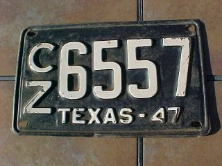 1947 Texas License Plate