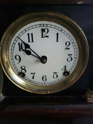 Antique Sessions 4 Pillar Mantle Clock,  Half Hour Strike,  Cathedral Gong 3