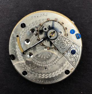 1885 Hampden 18s 11j Antique Pocket Watch Movement Model 3 387235 Of