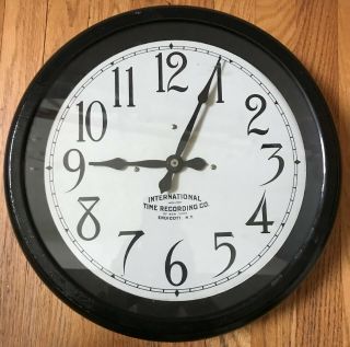 Vintage Ibm Endicott International Time Recording Co 15 Inch 1930 Wall Clock