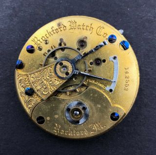 1882 Rockford 18s 15j Antique Pocket Watch Movement Model 3 142552 Hf