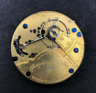 1885 Hampden 18s 15j Antique Pocket Watch Movement Model 3 356720 Of