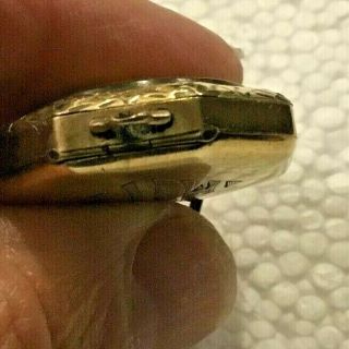 Antique Bulova Ladies Pocket Watch with Sterling Fleur de Lis Pin - Gold Filled 5