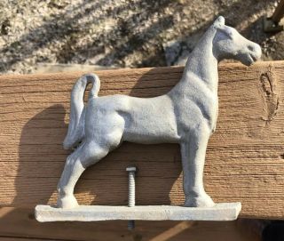 Vtg/antique Cast Aluminum Weathervane/mailbox Topper Standing Horse With Bolt