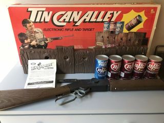 Vintage 1976 Ideal Tin Can Alley Shooting Toy Game Dr.  Pepper Chuck Connors Box