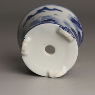 China antique Porcelain Qing guangxu blue white red painting flower Flowerpot 5