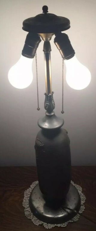 Antique Cast Slag Glass Lamp Base Retro Style