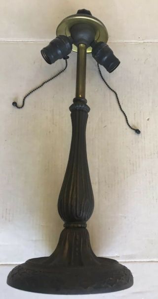 Antique Cast Iron Slag Glass Lamp Base