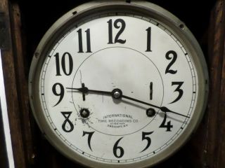 Double Wind Oak International Time Recording Co Clock Circa 1920 2
