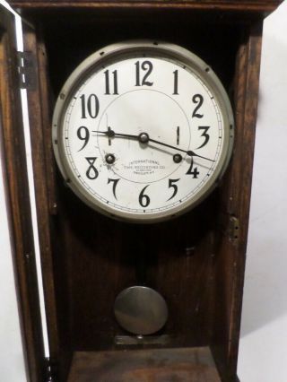 Double Wind Oak International Time Recording Co Clock Circa 1920 3