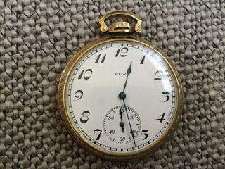 Elgin 10K Rolled Gold 7 Jewels Pocket Watch GREAT CASES Pair 4