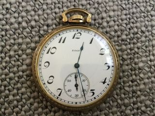 Elgin 10K Rolled Gold 7 Jewels Pocket Watch GREAT CASES Pair 5