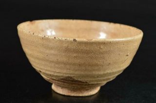 S5102: Japanese Old Kiyomizu - Ware White Glaze Tea Bowl Green Tea Tool