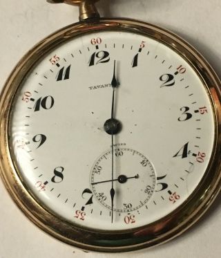 Vintage Tavannes Pocket Watch In Wadsworth 20 Year Case