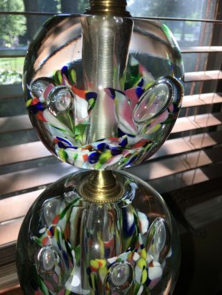 Early Zimmerman Studio Art Glass Hand Blown Paperweight Table Lamp 1977 7