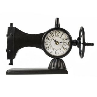Decorative Antique Sewing Machine Quartz Analog Mantle Clock Nostalgic Decor