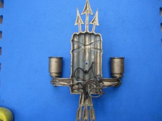 1 Antique 1920 ' s 1930 ' s Cast Iron Electric Wall Sconce Lighting Light 5