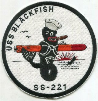 Us Navy Uss Blackfish Ss 221 - Cigar / Torpedo - Submarine Patch 5 Inches