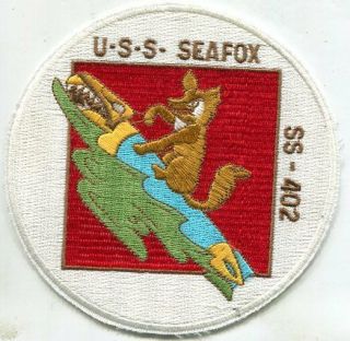 Us Navy Patch - Uss Seafox Ss - 402 Submarine Patch 4 1/2 Inches