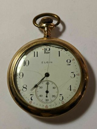 Elgin Antique Pocket Watches in gold tone 10 & 20 year guaranteed cases 2