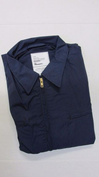 Vintage Usn Us Navy Military Blue Utility Deck Coat Jacket 1983 Dated Nos 48l