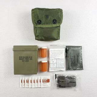 Us Military First Aid Kit Gi Surplus Case & Pouch W/ Bandages Dressing