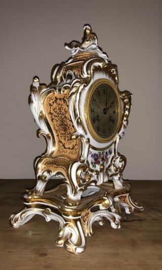 Antique Fine Porcelain Jacob Petit French Clock Dupont A Paris 8 Days Movement